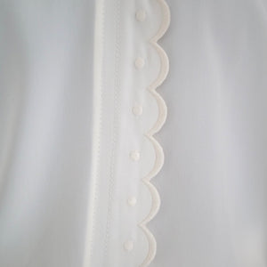 [OLD&VINTAGE] CELINE Scalloped Placket Silk Blouse