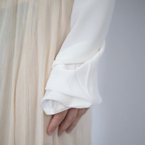 [OLD&VINTAGE] CELINE Scalloped Placket Silk Blouse