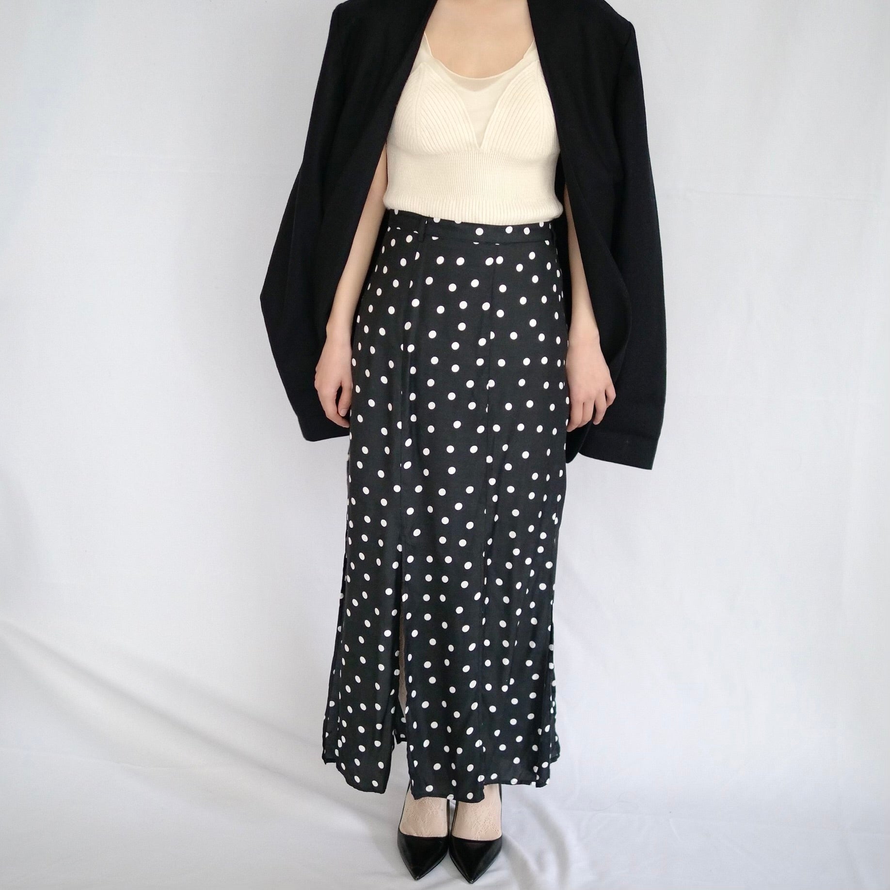 [OLD&VINTAGE] RIXO LONDON ドットプリントスカート