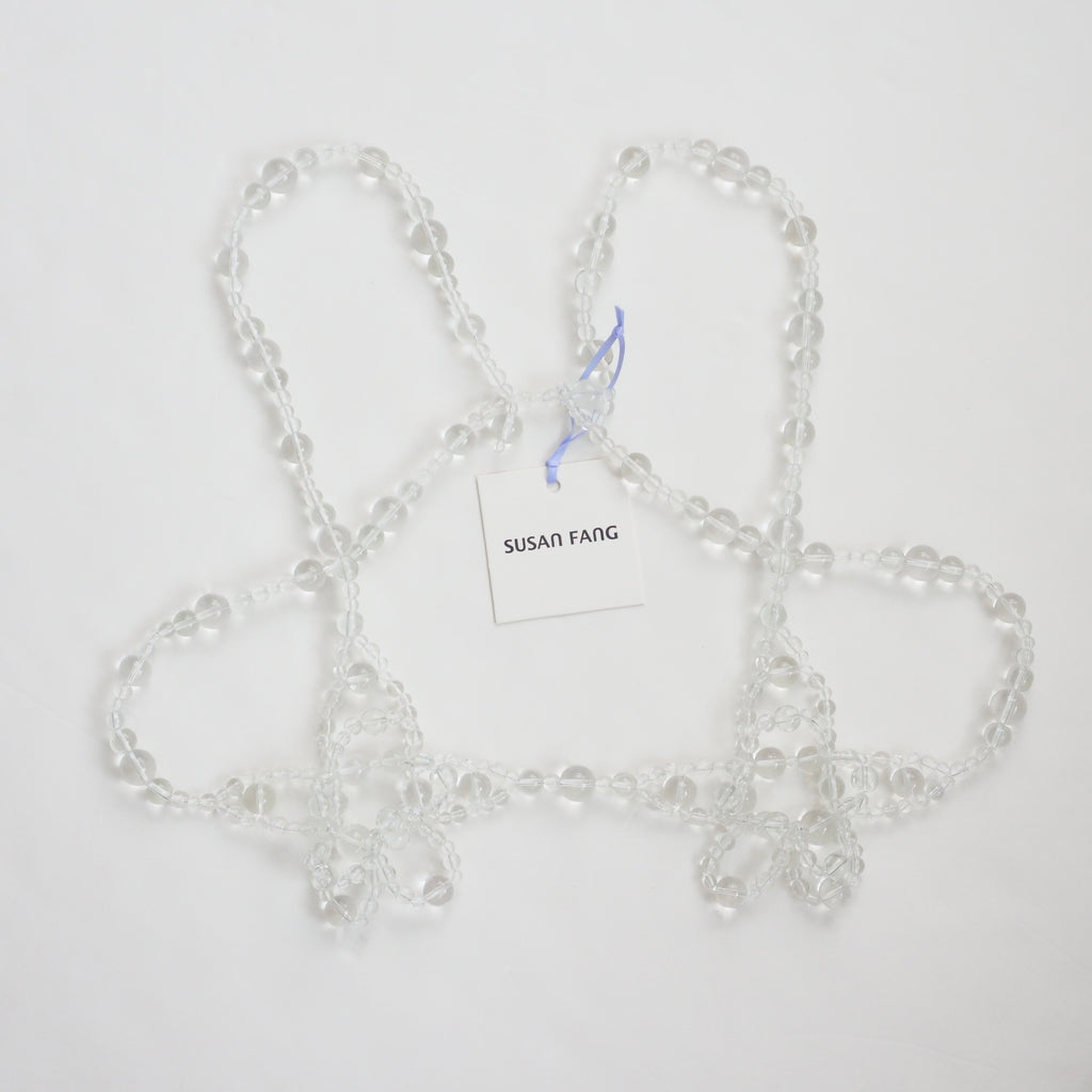 SUSAN FANG　GLASS BEAD-EMBELLISHED CROCHET BRA (CLEAR)