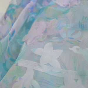 SUSAN FANG　FLOWER-LASER CUT SHIRRED TOP / BLUE
