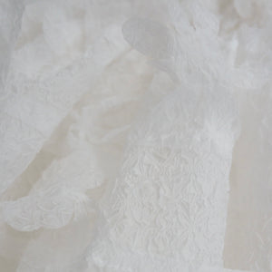 SUSAN FANG　FLOWER-LASER CUT SHIRRED TOP / WHITE
