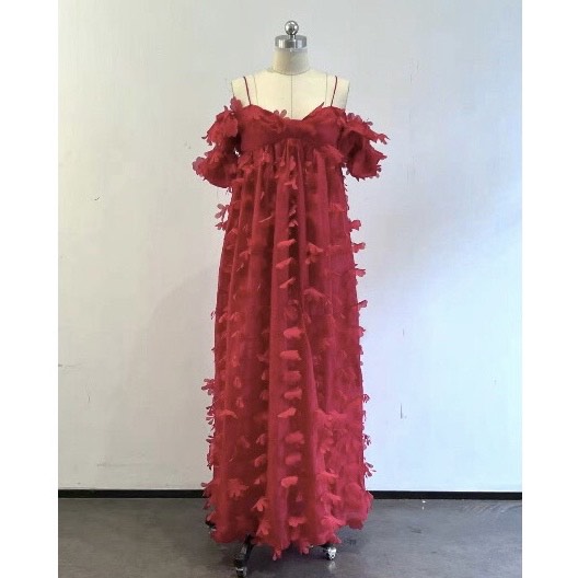 SUSAN FANG　BOW MIDI DRESS (RED)