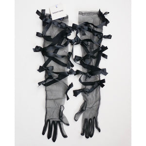 SUSAN FANG　RIBBON BOW GLOVES (BLACK)
