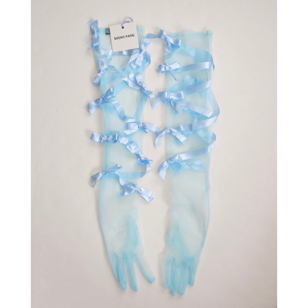 SUSAN FANG　RIBBON BOW GLOVES (BLUE)