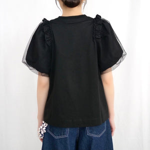SIMONE ROCHA　 チュールレイヤーカットソー BLACK