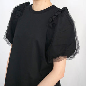 SIMONE ROCHA　 チュールレイヤーカットソー BLACK