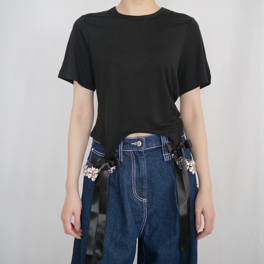 SIMONE ROCHA　 リボンカットソー BLACK