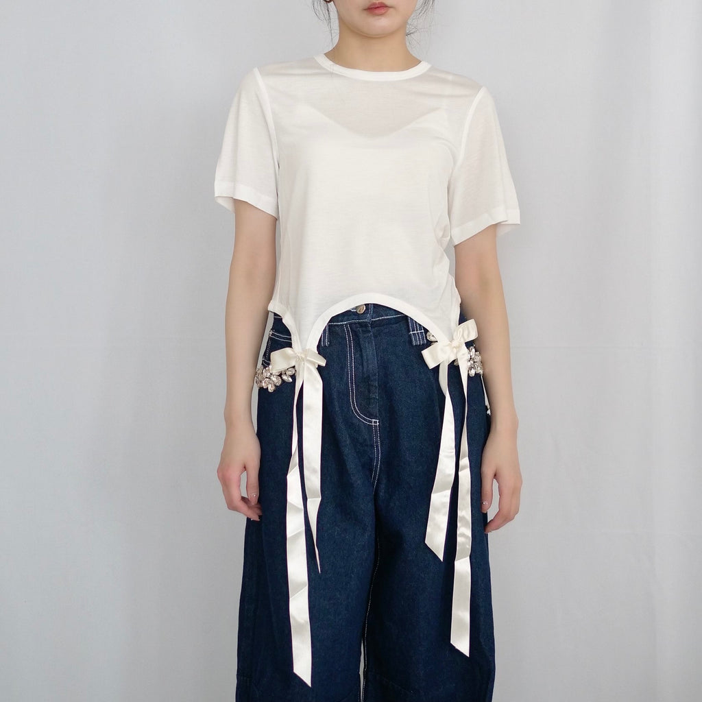 SIMONE ROCHA　 リボンカットソー IVORY