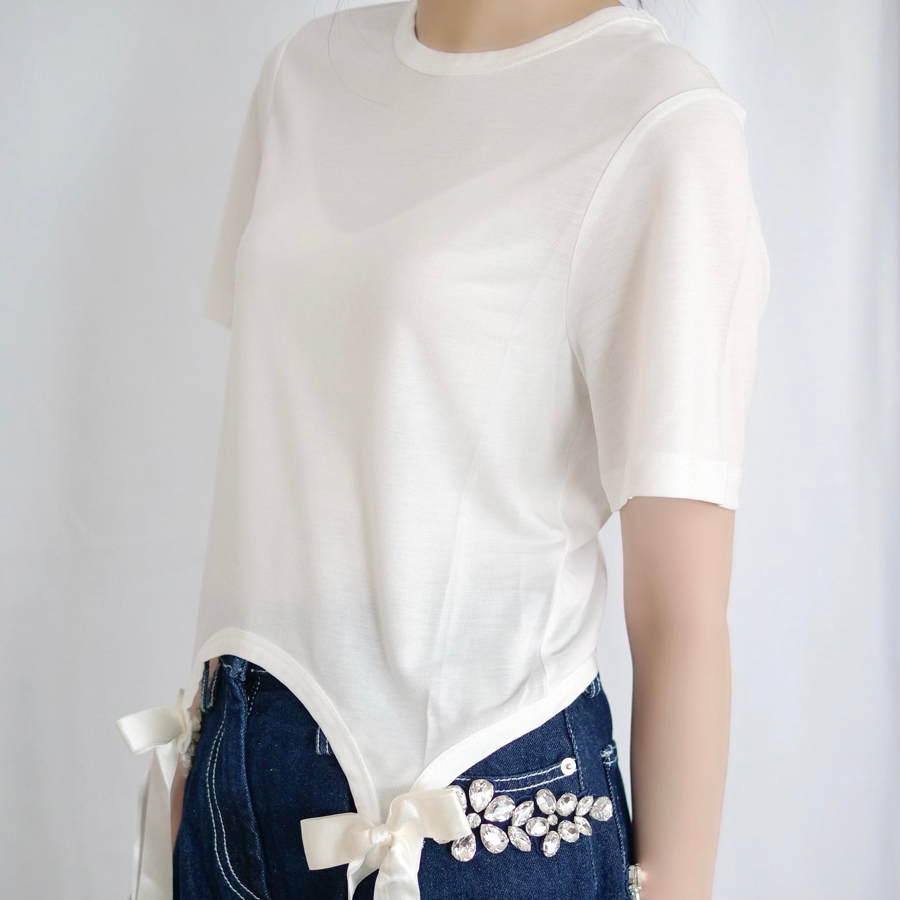 SIMONE ROCHA　 リボンカットソー IVORY