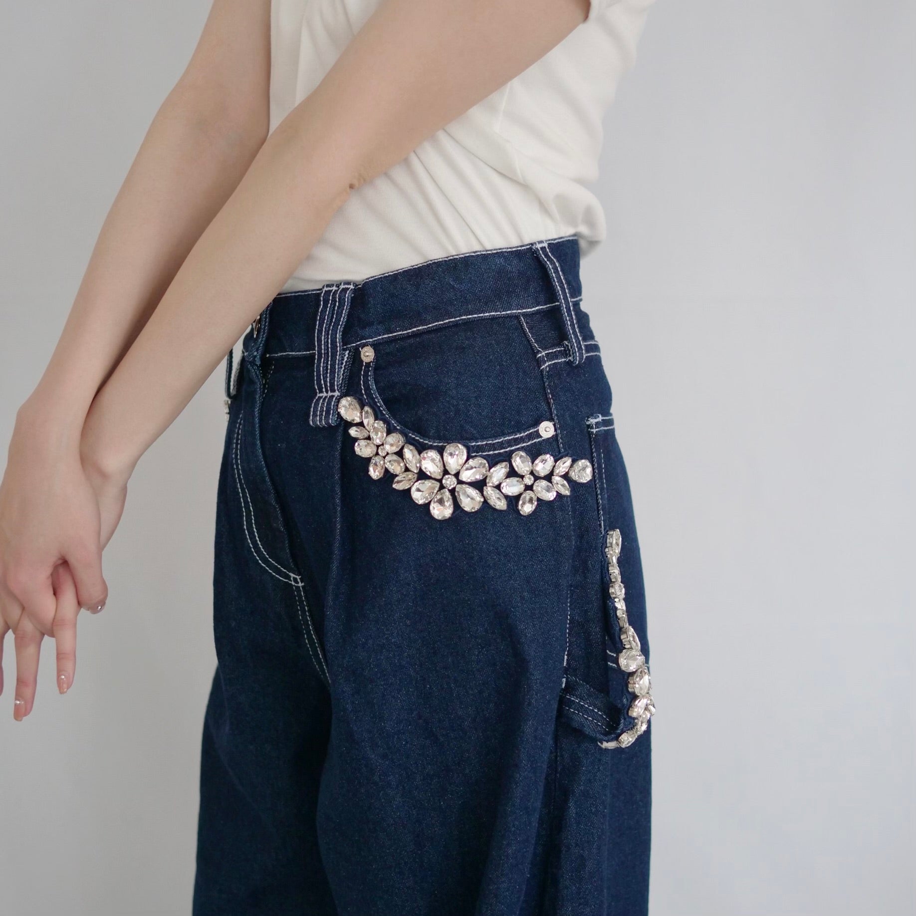 SIMONE ROCHA　ペインターバギーデニム / ビジュー2