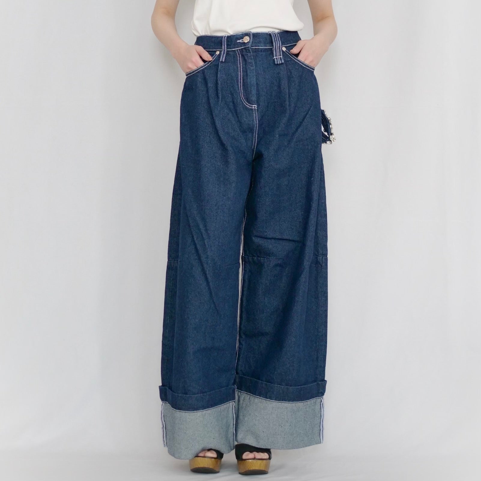 SIMONE ROCHA　ペインターバギーデニム / ビジュー1