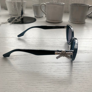 【サングラスレンズ交換済み】YVMIN×SHUSHU/TONG Gemstone Bowknot Glasses Side Bow / Black