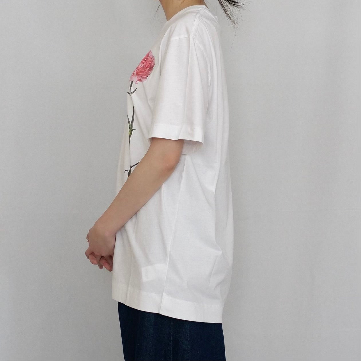 SIMONE ROCHA　 カーネーションプリントT-SHIRT / WHITE