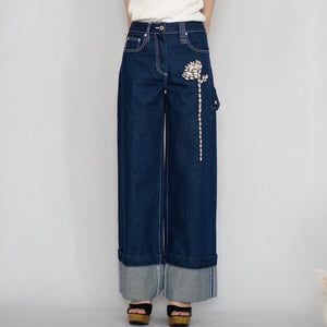 SIMONE ROCHA　フロントビジューペインターワイドデニム