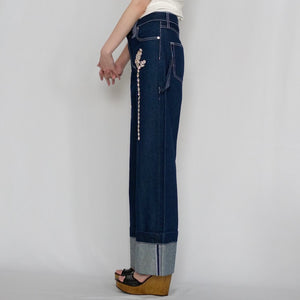 SIMONE ROCHA　フロントビジューペインターワイドデニム