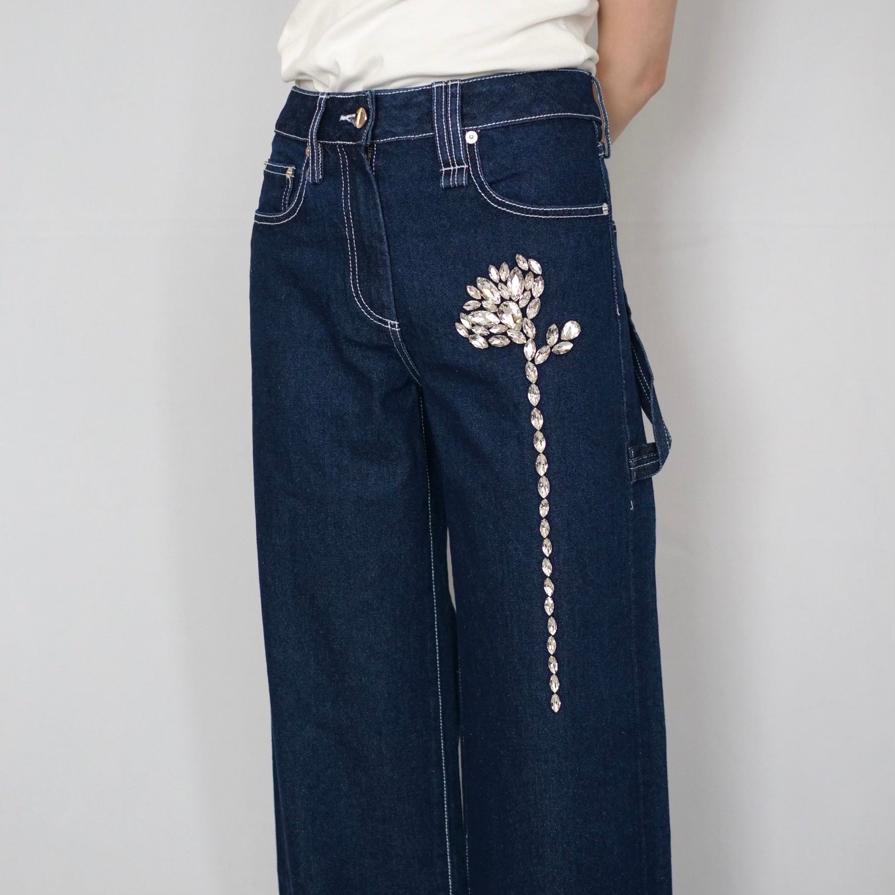 SIMONE ROCHA　フロントビジューペインターワイドデニム