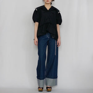 SIMONE ROCHA　 セーラーブラウス BLACK/PEARL