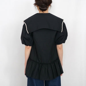 SIMONE ROCHA　 セーラーブラウス BLACK/PEARL