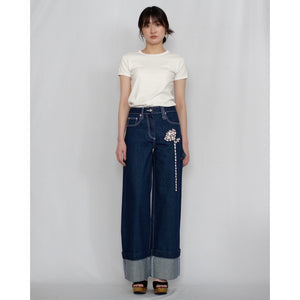 SIMONE ROCHA　フロントビジューペインターワイドデニム