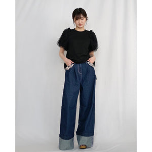 SIMONE ROCHA　 チュールレイヤーカットソー BLACK