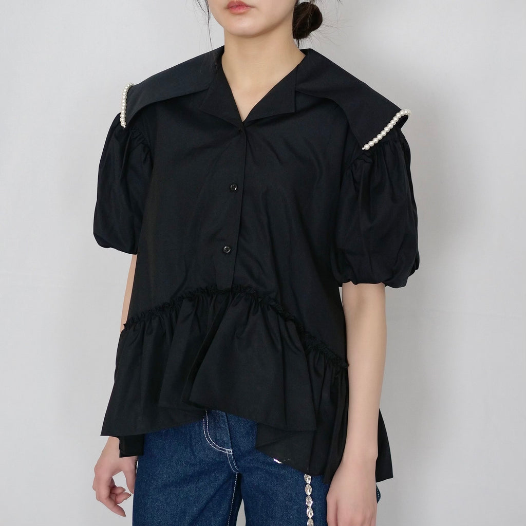 SIMONE ROCHA　 セーラーブラウス BLACK/PEARL