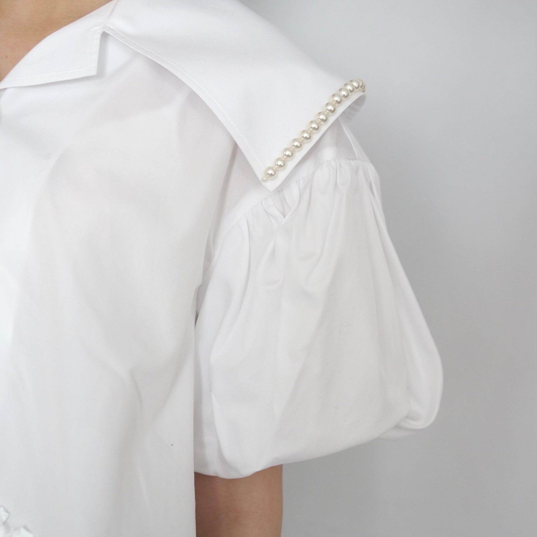 SIMONE ROCHA　 セーラーブラウス WHITE/PEARL