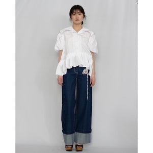 SIMONE ROCHA　 セーラーブラウス WHITE/PEARL