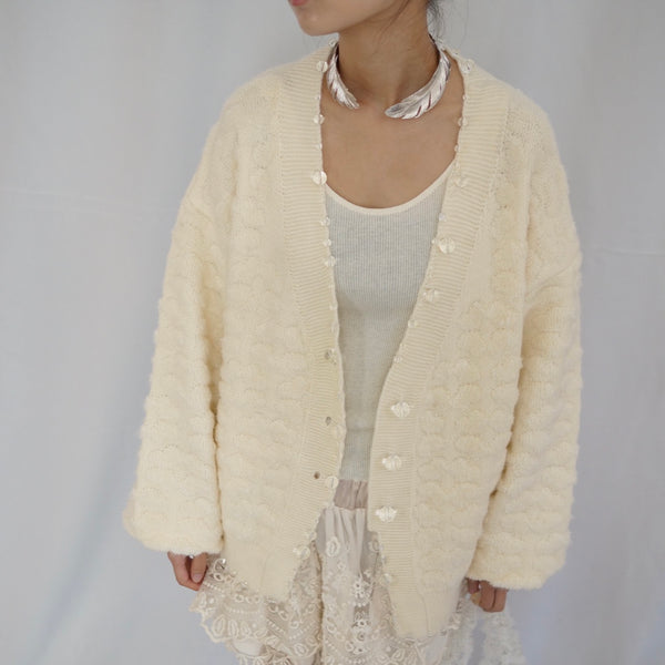 SUSAN FANG ニット　セーター　美品 セール】パールデザインふわふわニット（ニット/セーター