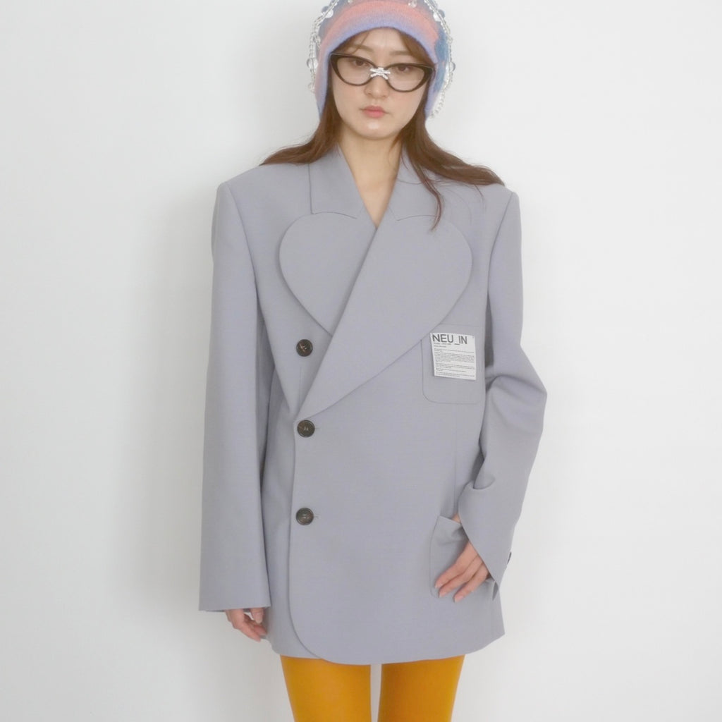 【SALE】NEU_IN 　HEART LAPEL OVERSIZED JACKET