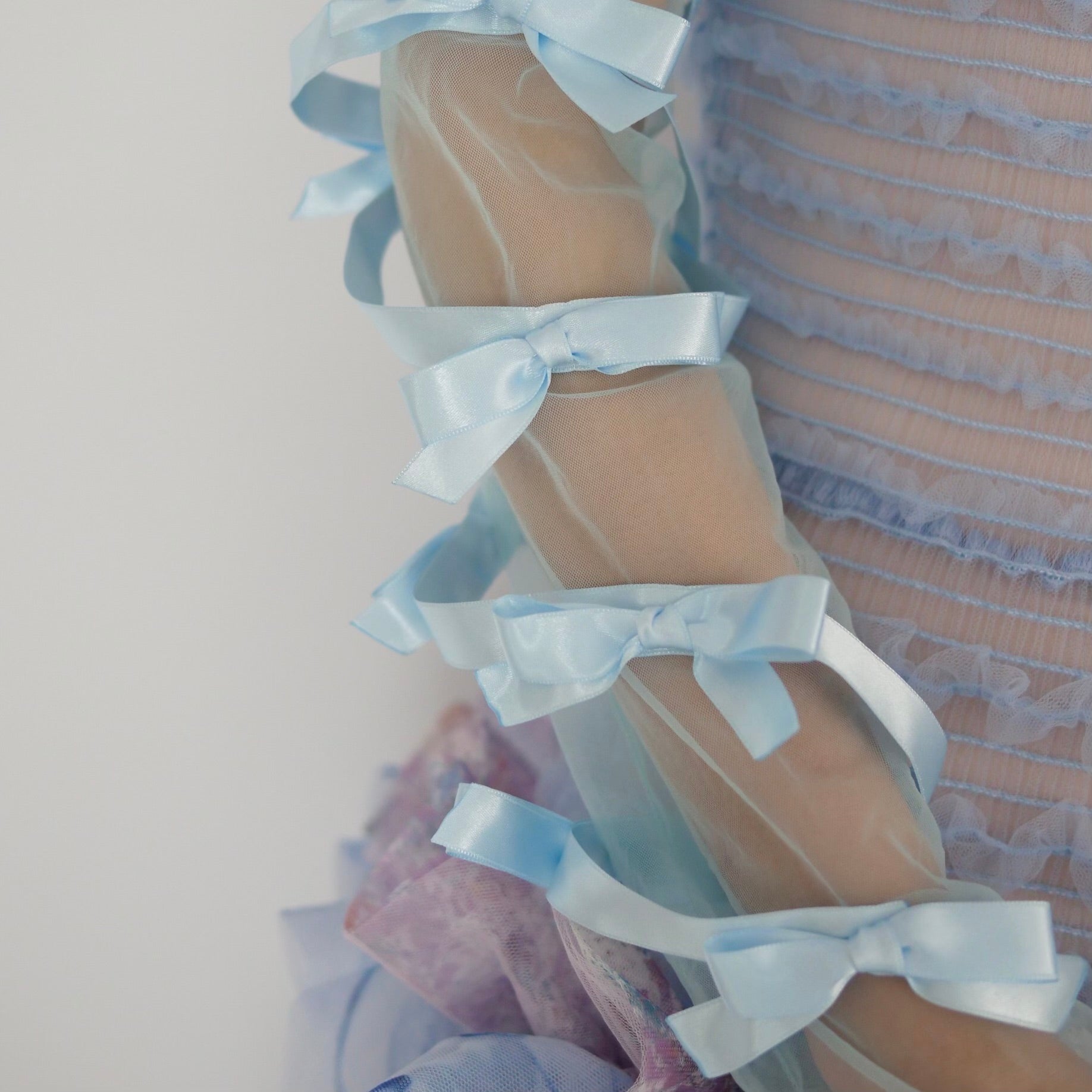 SUSAN FANG　RIBBON BOW GLOVES (BLUE)