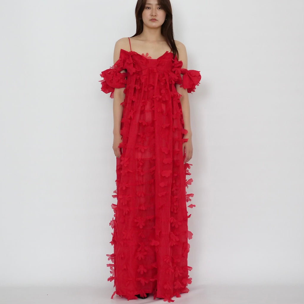 SUSAN FANG　BOW MAXI DRESS (RED)