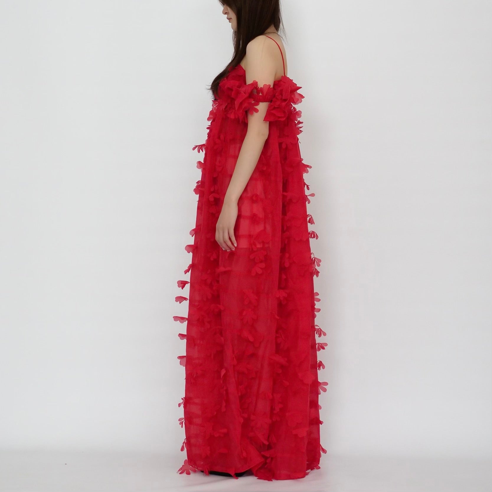 SUSAN FANG　BOW MAXI DRESS (RED)