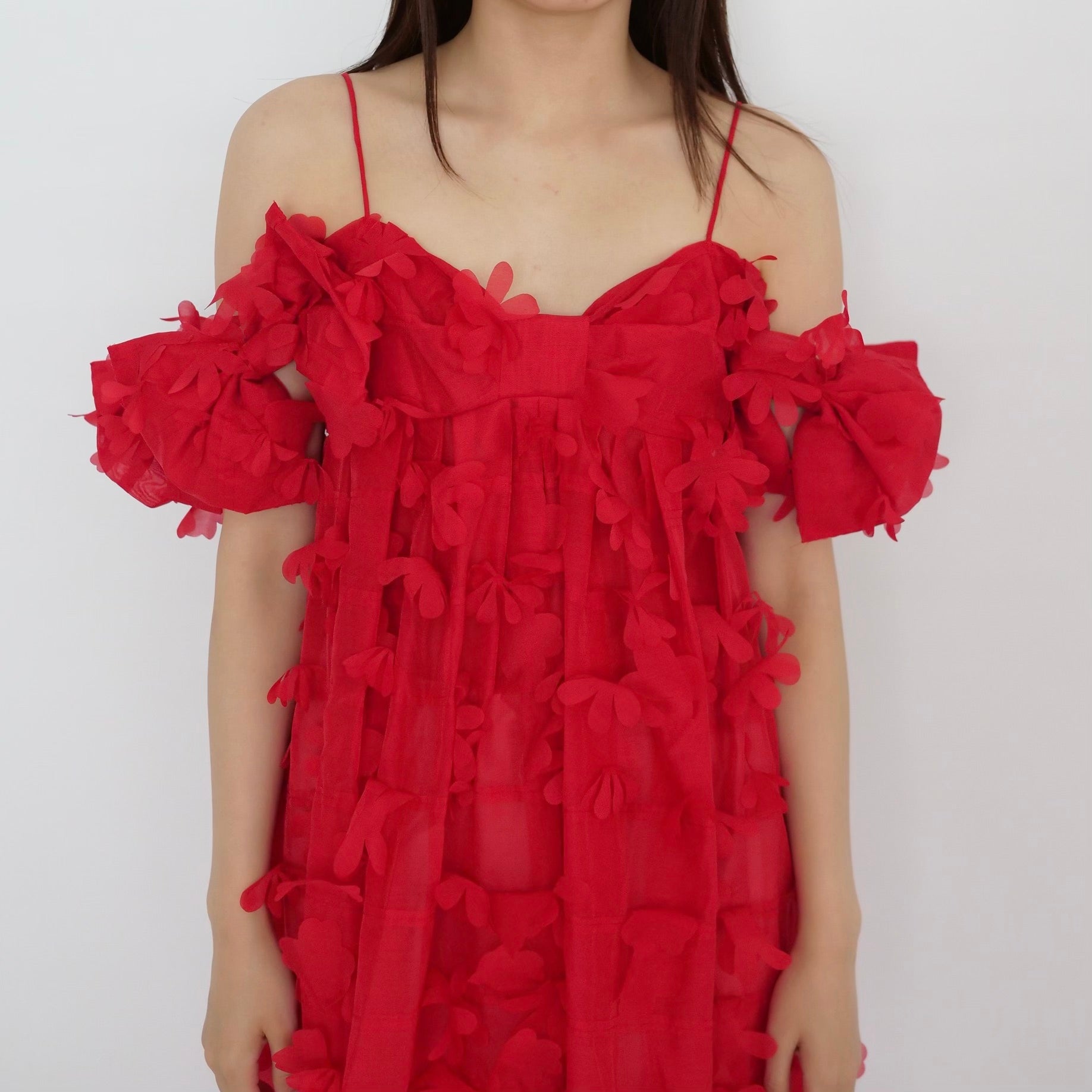 SUSAN FANG　BOW MAXI DRESS (RED)
