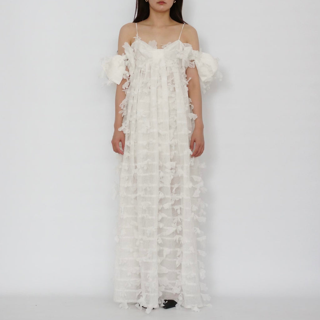 SUSAN FANG　BOW MAXI DRESS (WHITE)