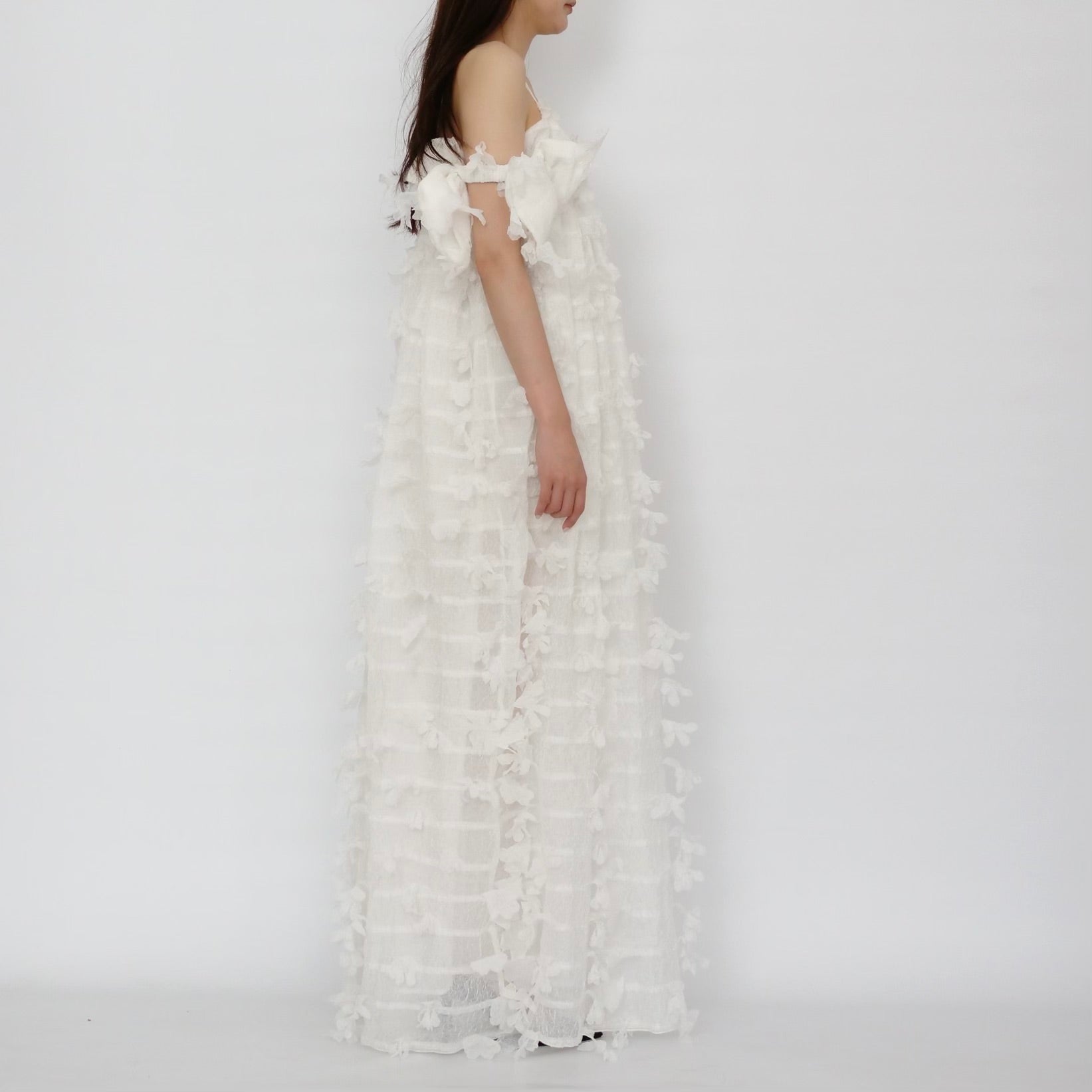 SUSAN FANG　BOW MAXI DRESS (WHITE)