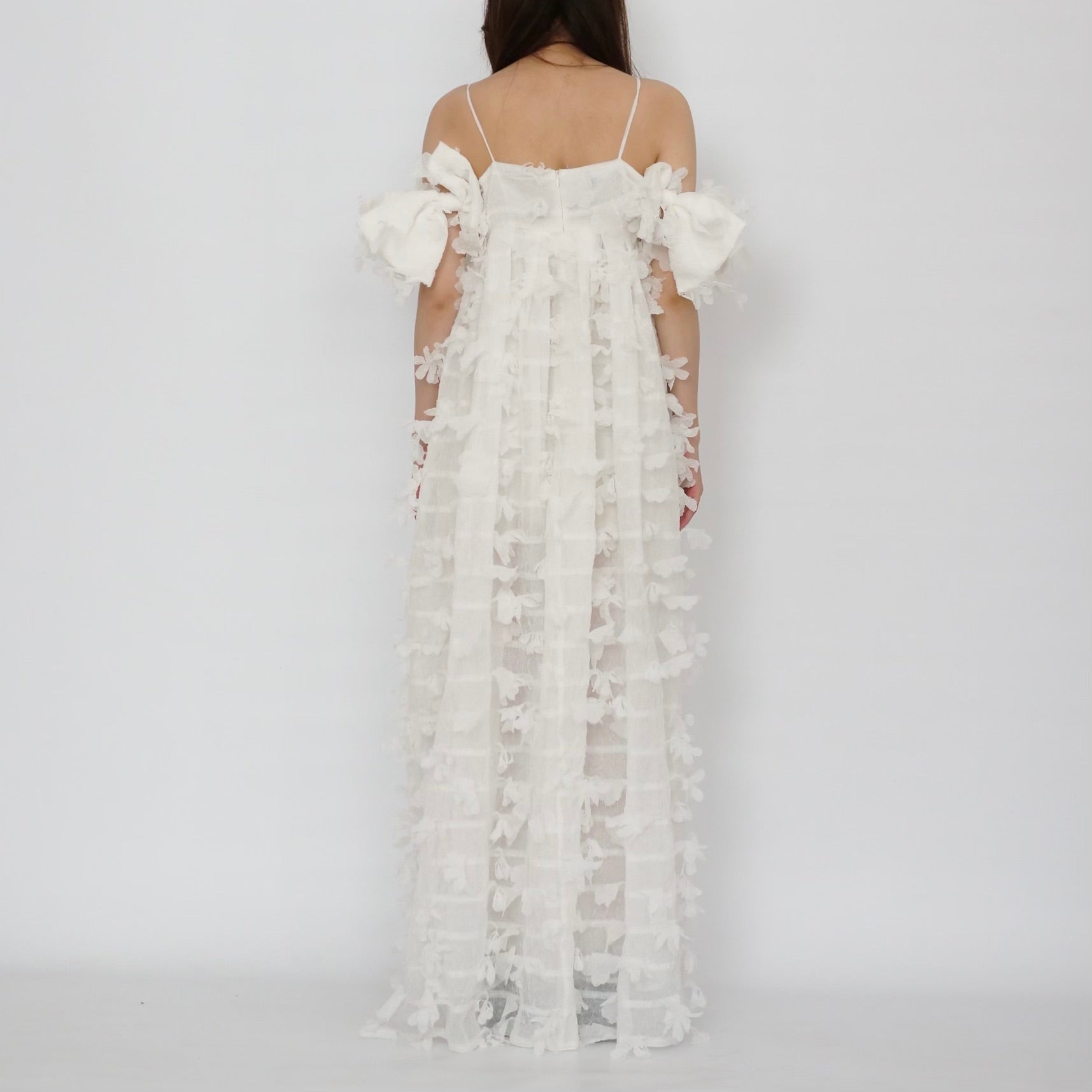 SUSAN FANG　BOW MAXI DRESS (WHITE)