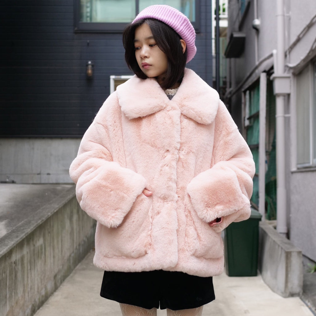JAKKE  vegan fur jacket / soft pink