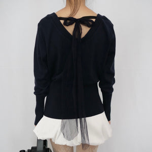 [OLD&VINTAGE] UNDERCOVER V/Nシルクリボン付きニット