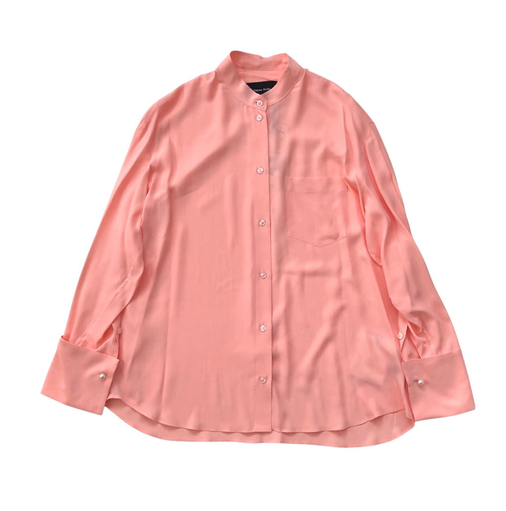 SIMONE ROCHA　COLLARLESS ELONGATED CUFF SHIRT / PEACH