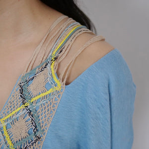 [OLD&VINTAGE] Mame Kurogouchi  Linen Torchon Lace Draped Dress