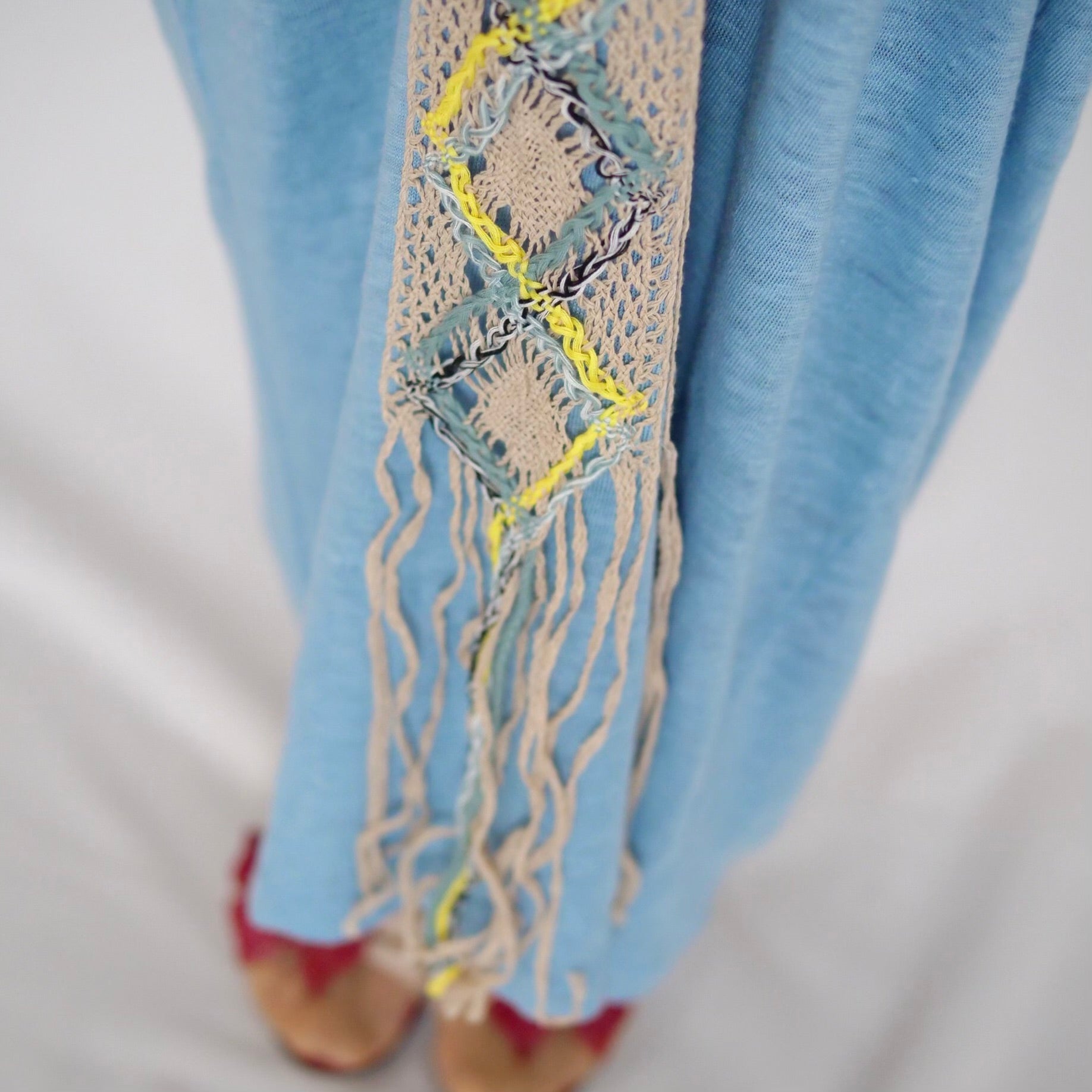 [OLD&VINTAGE] Mame Kurogouchi  Linen Torchon Lace Draped Dress