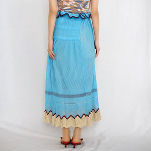 [OLD&VINTAGE] Mame Kurogouchi  CANDY PLEATS KNIT SKIRT(SAX BLUE)