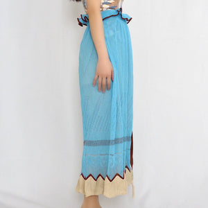 [OLD&VINTAGE] Mame Kurogouchi  CANDY PLEATS KNIT SKIRT(SAX BLUE)
