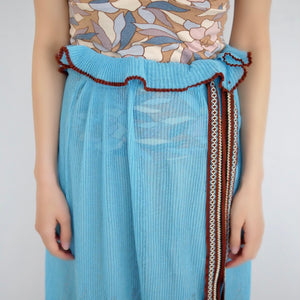 [OLD&VINTAGE] Mame Kurogouchi  CANDY PLEATS KNIT SKIRT(SAX BLUE)
