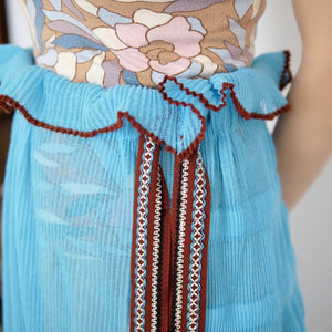 [OLD&VINTAGE] Mame Kurogouchi  CANDY PLEATS KNIT SKIRT(SAX BLUE)
