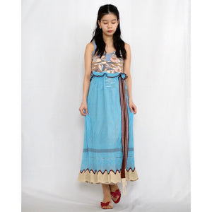 [OLD&VINTAGE] Mame Kurogouchi  CANDY PLEATS KNIT SKIRT(SAX BLUE)