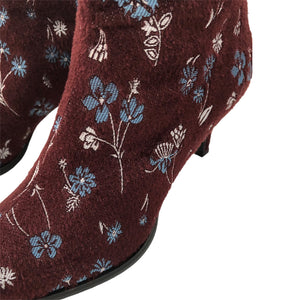 Mame Kurogouchi Floral Jacquard Boots / BORDEAUX