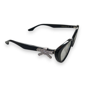 YVMIN×SHUSHU/TONG Gemstone Bowknot Glasses Side Bow / Black