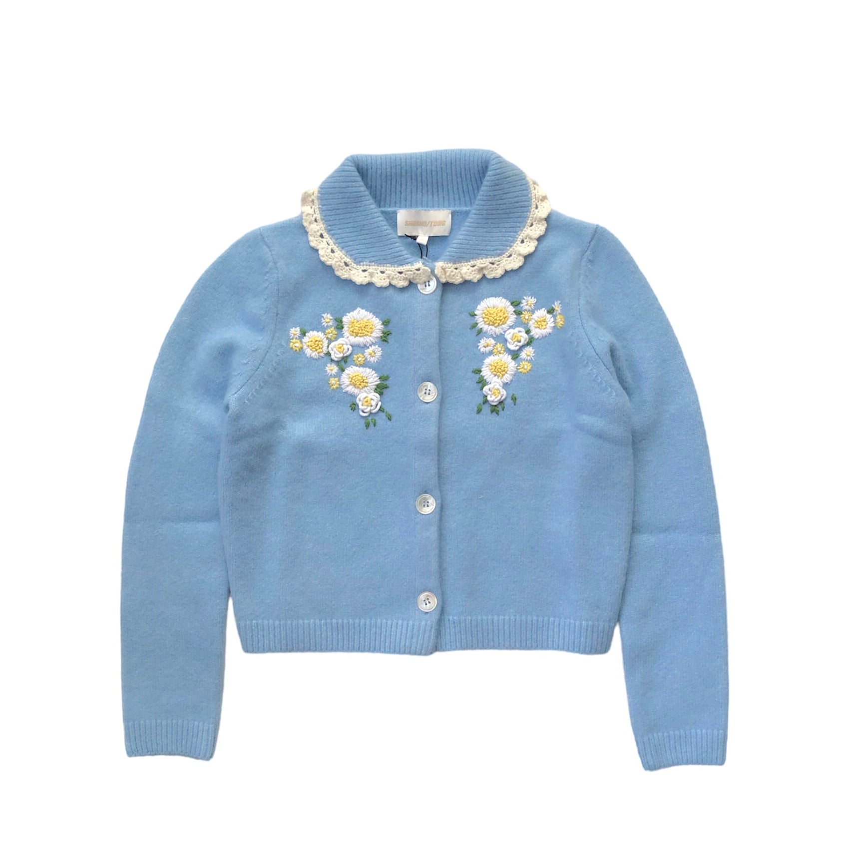 [SALE]SHUSHU/TONG   IRREGULAR EMBROIDERED FLORAL CARDIGAN